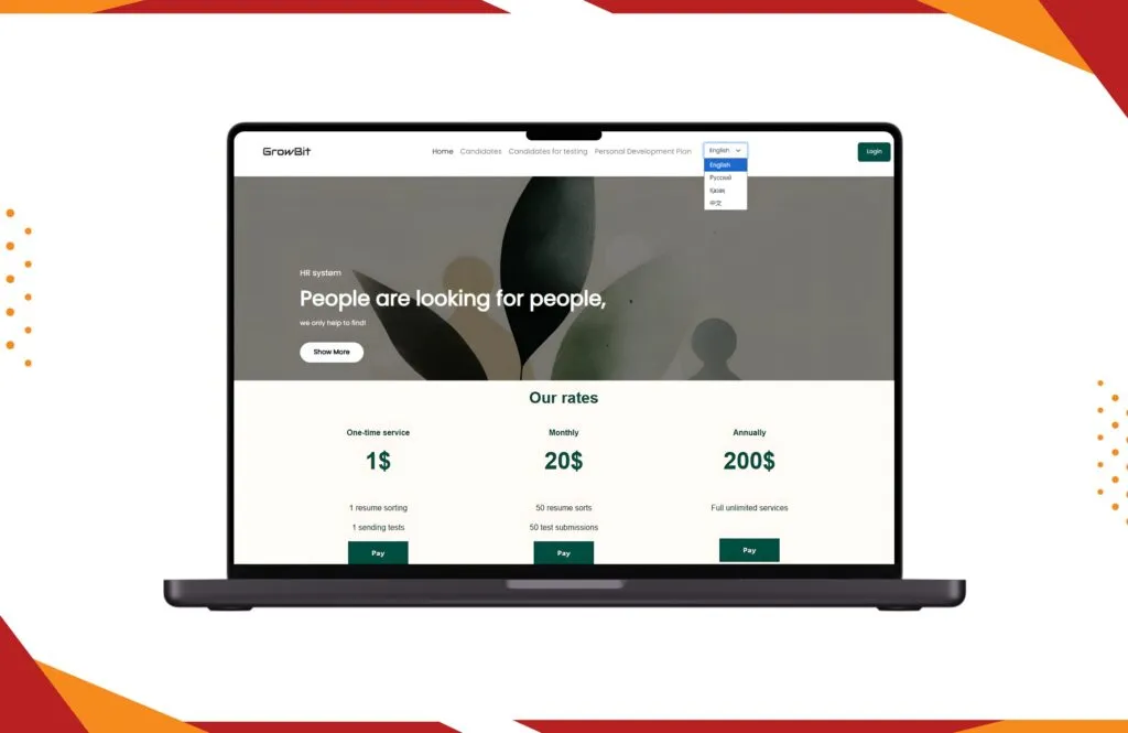 Growbit AI-powered HR platform dashboard visual